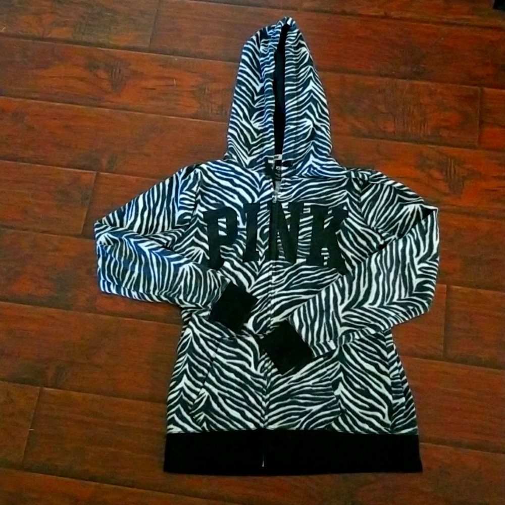 PINK Victoria's Secret Zebra Zip Hoodie